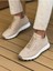 Bağcıklı Triko Erkek Sneaker Ayakkabı Bej 1