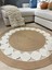 Cookie Yuvarlak Jüt Hasırlı El Örgüsü Kilim Halı 3