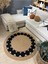 Cookie Yuvarlak Jüt Hasırlı El Örgüsü Kilim Halı 3