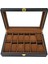 Camlı Ithal 12 Li Ahşap Büyük Boy Takı, Seyahat ve Saat Çantası,kutusu Siyah (20X30 cm ) 2