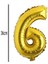 6 Yaş Gold Rakam Folyo Balon 36 cm 16INÇ Küçük Boy Rakam Folyo Balon 36CM Gold Folyo Balon 1