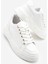 Kadın Sneaker Kalın Desenli Taban Bağcıklı Spor Ayakkabı Bekor Beyaz 1