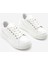 Kadın Sneaker Kalın Desenli Taban Bağcıklı Spor Ayakkabı Bekor Beyaz 7