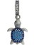 Kadın Mavi Taşlı Sallantılı Kaplumbağa Model Gümüş Charm 1