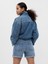 Kadın Koyu Mavi 5" Mid Rise Denim Girlfriend Şort 5