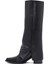 Kadın Siyah Kalın Topuklu Deri Çizme 25WFD153918 4