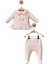Premium Kız Bebek ;yaka ve Etek Ucu Tül Fırfırlı Fiyonk ve Işleme Detaylı Kadife 2'li Takım 2