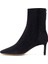Kadın Siyah Fermuarlı Kısa Topuklu Süet Deri Bot 25AFD121510 4