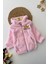 Princess Işleme Kız Çocuk Kapüşonlu peluş hırka - Açık Pembe 1