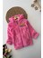 Princess Işleme Kız Çocuk Kapüşonlu peluş hırka - Koyu Pembe 1