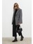 Oversize Kruvaze Blazer Ceket Gri 3
