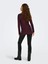 Kadın Yuvarlak Yaka Regular Fit Bordo Örgü Kazak - 15113356 3