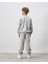 Erkek Çocuk Pamuklu Gri Basic Yazı Baskılı Sweatshirt Eşofman Alt-Üst Takım 2