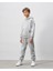 Erkek Çocuk Pamuklu Gri Kapüşonlu Sweatshirt Eşofman Alt-Üst Takım - Rahat Günlük Giyim 4