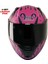 M801 Leopar Pink Kapalı Motosiklet Kaskı 2