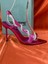 LES046 Fuşya Pembe Yılan Desenli Yazlık Rahat Kadın Ayakkabı Stiletto Premium Model Yeni 2