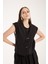 Siyah Regular Düğme Detaylı Yelek 1