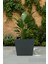 Zenith 30 cm Modern Kare Konik Saksı - İç ve Dış Mekan Dekoratif Metal Saksılık (30x35/30 cm) 2