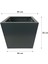 Zenith 30 cm Modern Kare Konik Saksı - İç ve Dış Mekan Dekoratif Metal Saksılık (30x35/30 cm) 3