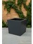 Zenith 30 cm Modern Kare Konik Saksı - İç ve Dış Mekan Dekoratif Metal Saksılık (30x35/30 cm) 5
