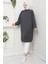 Kadın Yarım Balıkçı Yaka Örgü Detaylı Triko Tunik -PMK442 2