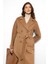 Yarasa Kol Punto Dikiş Detaylı Kaşmir Kaban Kamel 3101 3
