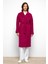 Yarasa Kol Punto Dikiş Detaylı Kaşmir Kaban Fuşya 3101 2