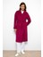 Yarasa Kol Punto Dikiş Detaylı Kaşmir Kaban Fuşya 3101 4
