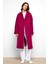 Yarasa Kol Punto Dikiş Detaylı Kaşmir Kaban Fuşya 3101 5