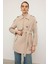 Reglan Kol Apolet ve Pelerin Detaylı Kaşmir Kaban Açık Bej 3131 2