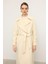 Reglan Kol Çıt Çıt Kapamalı Ara Boy Kaban Ekru 3145 3
