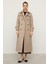 Reglan Kol Pelerin Detaylı Uzun Moher Kaban Kum 3144 4