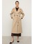 Reglan Kol Çıt Çıt Kapamalı Ara Boy Kaban Bej 3145 5