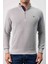 Fermuar Yaka Slim Fit Gri Trıko 2