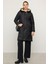Kapüşonlu Garni Detaylı Kapitone Mont Siyah 6782 1