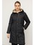 Kapüşonlu Garni Detaylı Kapitone Mont Siyah 6782 4