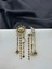 Gold Güneş ve Incili Ay Vintage Tasarım Marka Model Altın Gold Detaylı Sallantılı Küpe 2
