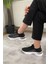 Kadın Siyah Triko Beyaz Tabanlı Taşlı Spor Ayakkabı & Sneaker 2