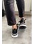Kadın Siyah Triko Beyaz Tabanlı Taşlı Spor Ayakkabı & Sneaker 4