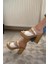 Kadın Beyaz 10 cm Platfom Topuklu Mantar Taban Terlik & Sandalet K-840 2