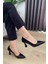 Kadın Siyah Rugan 7 cm Ince Topuklu Stiletto 4