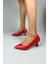 Kadın Kırmızı Cilt 6 cm Ince Topuklu Stiletto 3