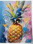Çerçevesiz Poster, Renkli Ananas Tropik Çizim, Mutfak Dekoru Poster No: 113365 1