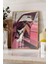 Ahşap Çerçeveli Tablo, Pembe Retro Araba ve Kadın, Genç Odası Dekoru Poster No: 113729 4