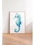 Ahşap Çerçeveli Tablo, Mavi Denizatı Çizimi, Banyo Dekoru Poster No: 113805 3