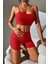Kadın Kırmızı Şortlu Kaşkorse Gecelik Takım 1
