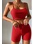 Kadın Kırmızı Şortlu Kaşkorse Gecelik Takım 6