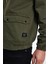 Erkek Fermuarlı Basic Haki Kapşonlu Kot Ceket 6