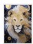 Beyaz Çerçeveli Tablo, Altın Yeleli Aslan Portresi, Salon Dekoru Poster No: 114172 1