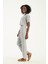 Kadın Günlük Boho Tarz Gri Müslin Crop Bluz Modern Rahat Üst (S) 4